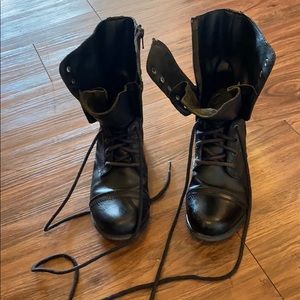 Steve Madden Women's Troopa Combat Leather Boots